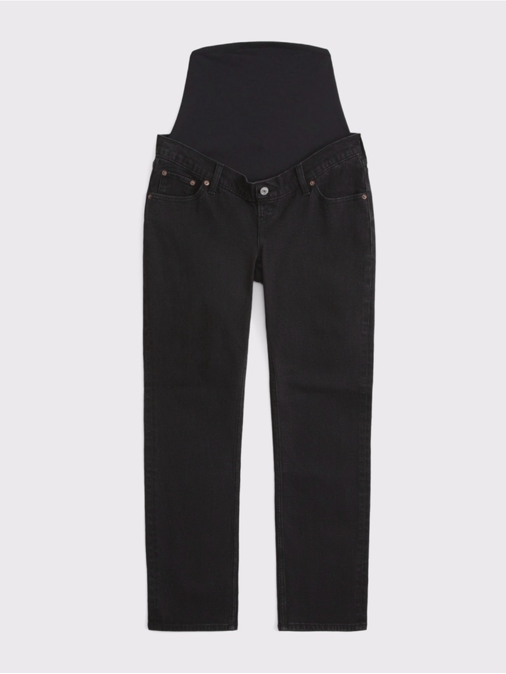 NWT Abercrombie & Fitch Maternity Ankle Straight Jean 30 SHORT in Black